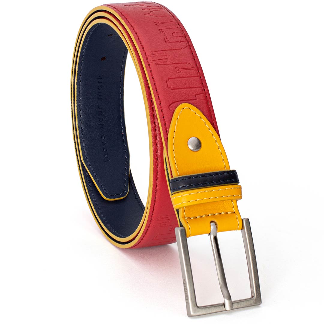 Change πͺπΈ: Original leather belt with the skyline Barcelona β KAZARTT
